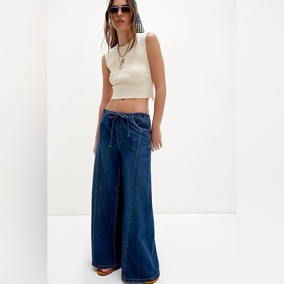 NWT FREE PEOPLE WE THE FREE Veritas Wide-Leg Jeans | Truth MSRP $128 Size S - Picture 6 of 13